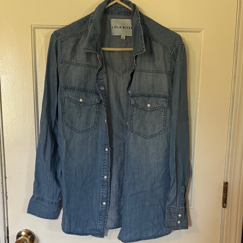 Women’s Soft Blue Denim Longsleeve Shirt